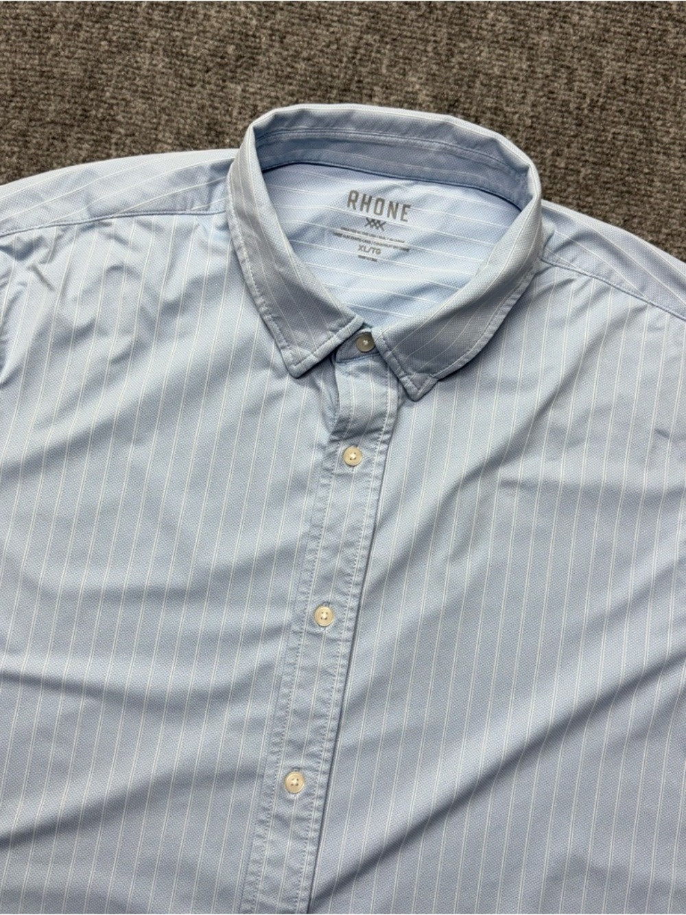 Rhone Shirt Mens XL Blue Striped Commuter Slim Fit Button Down Stretch